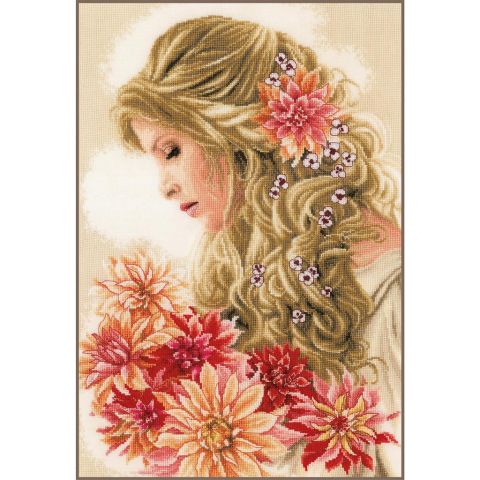 Gemakkelijk succes Bekijk het internet Lanarte borduurpakket dame met de Dahlia's borduren pn-0172683 | C.R.  Couture