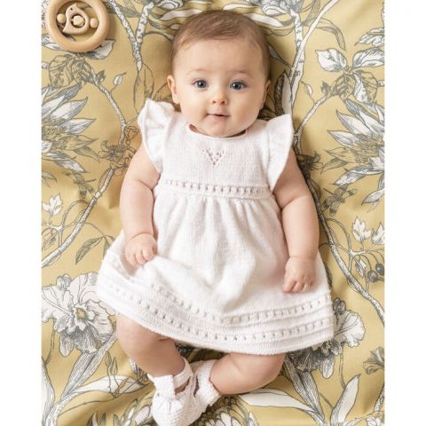 Schande Schrikken lint Phildar baby jurkje breien van Phil Super Baby (196, m21) | C.R. Couture