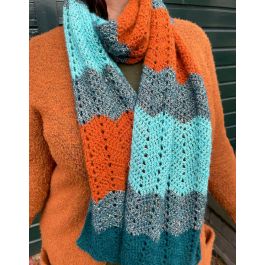 fusie Productie Convergeren Lana Grossa Ecopuno zigzag colorblock sjaal haken | C.R. Couture